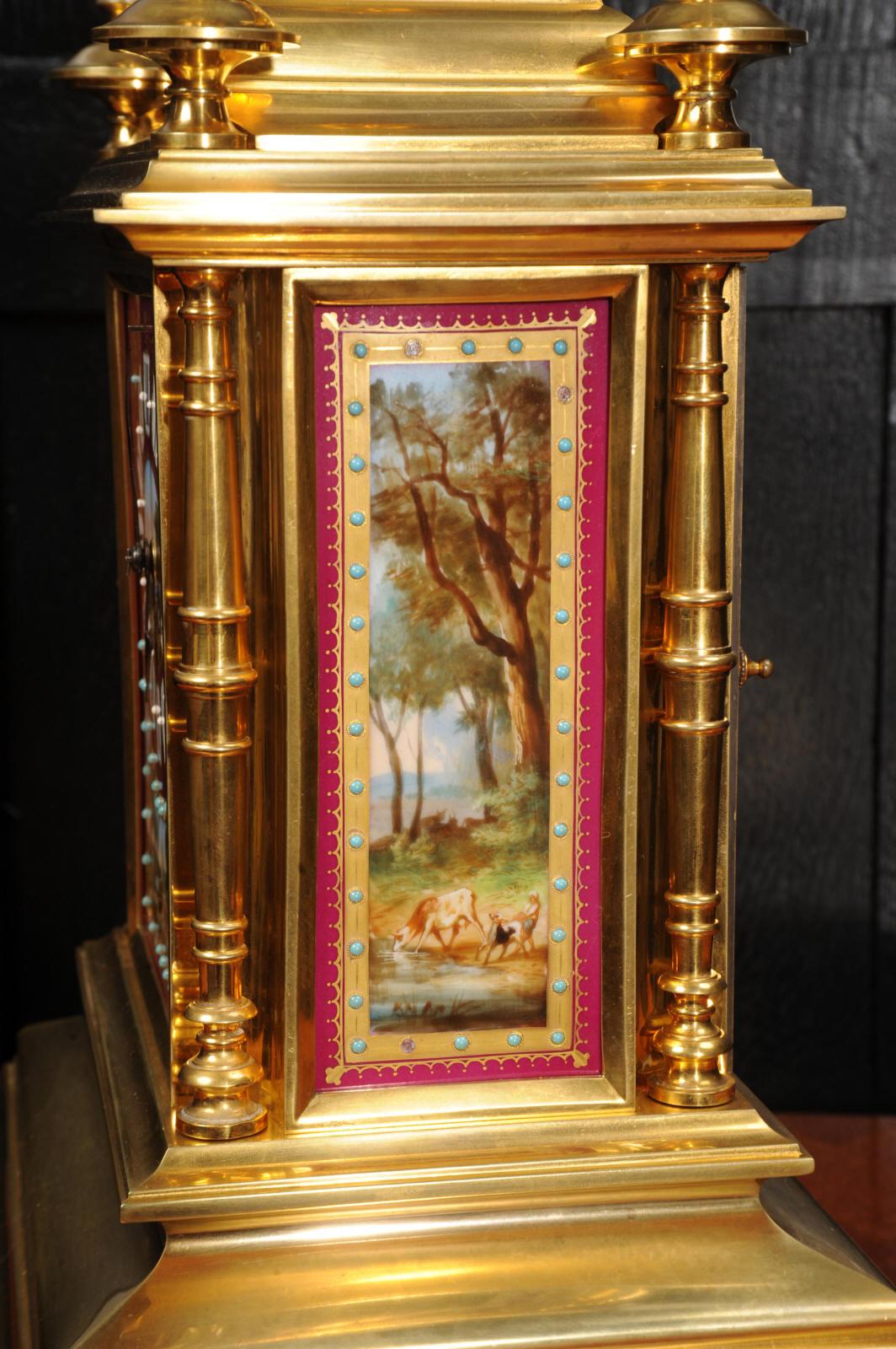 Ormolu and Sevres Porcelain Antique French Clock by Achille Brocot 9