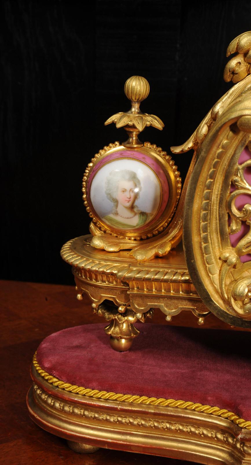Antike französische Uhr aus Goldbronze und Sevres-Porzellan von Achille Brocot im Angebot 8