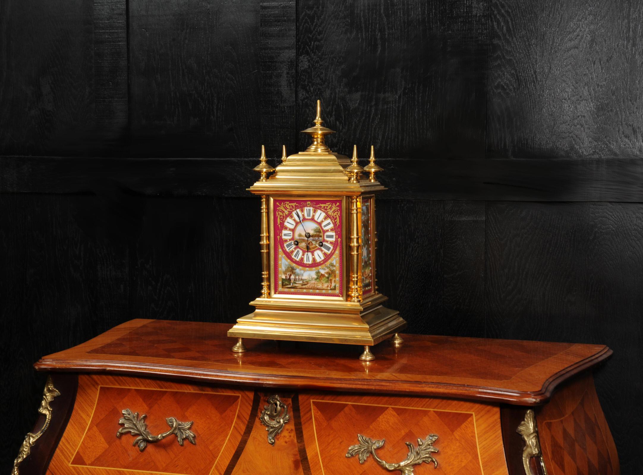 19th Century Ormolu and Sevres Porcelain Antique French Clock by Achille Brocot