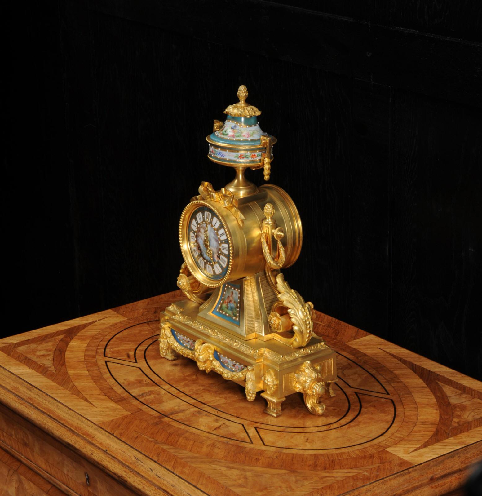 Ormolu and Sevres Porcelain Antique French Clock by Le Roy et Fils 5