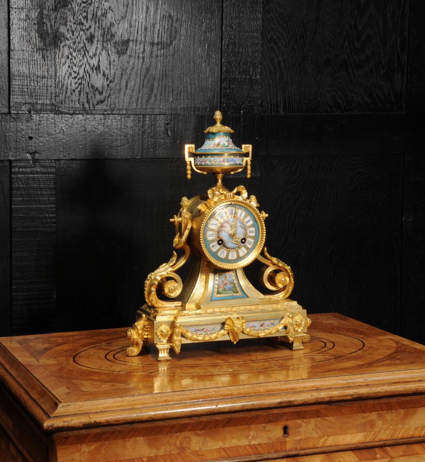 Ormolu and Sevres Porcelain Antique French Clock by Le Roy et Fils 6