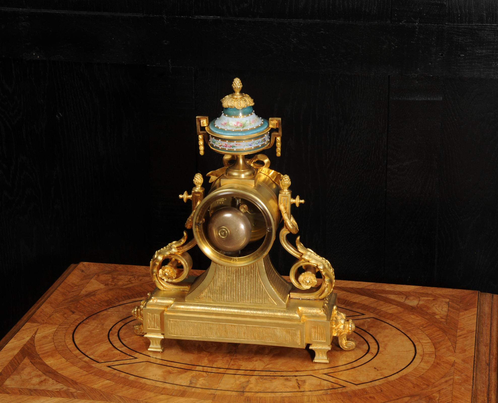 Ormolu and Sevres Porcelain Antique French Clock by Le Roy et Fils 7