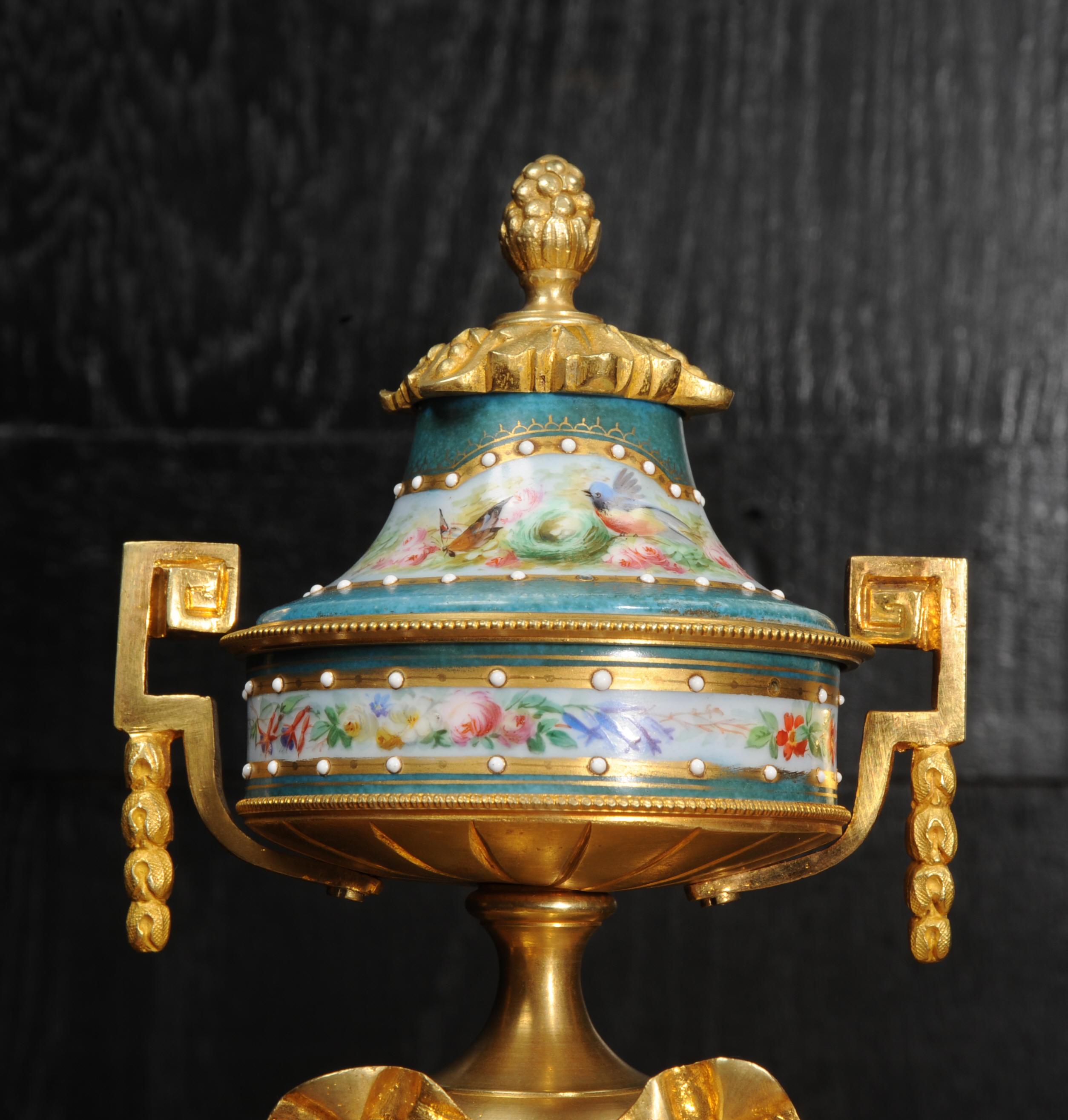 Ormolu and Sevres Porcelain Antique French Clock by Le Roy et Fils 8