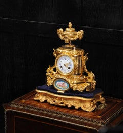 Ormolu and Sèvres Porcelain Boudoir Antique French Clock