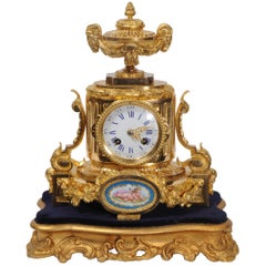 Ormolu and Sèvres Porcelain Boudoir Antique French Clock