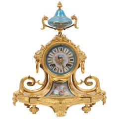 Ormolu and Sevres Porcelain Boudoir Clock