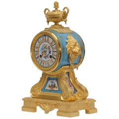 Ormolu and Sèvres Porcelain Drum Head Clock by Jean-Baptiste Delettrez