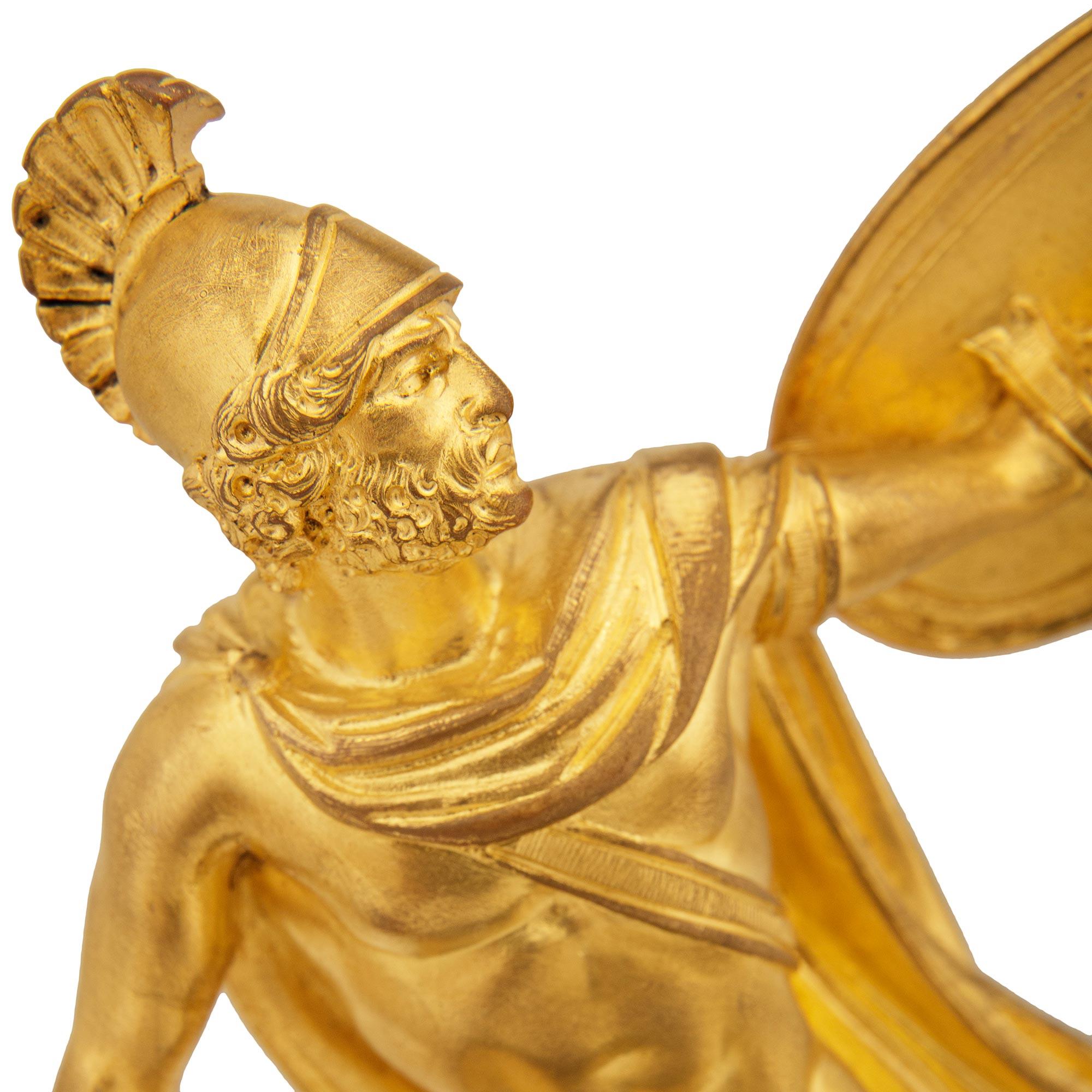 Ormolu and Verde Antico marble statues of The Intervention of the Sabines For Sale 2