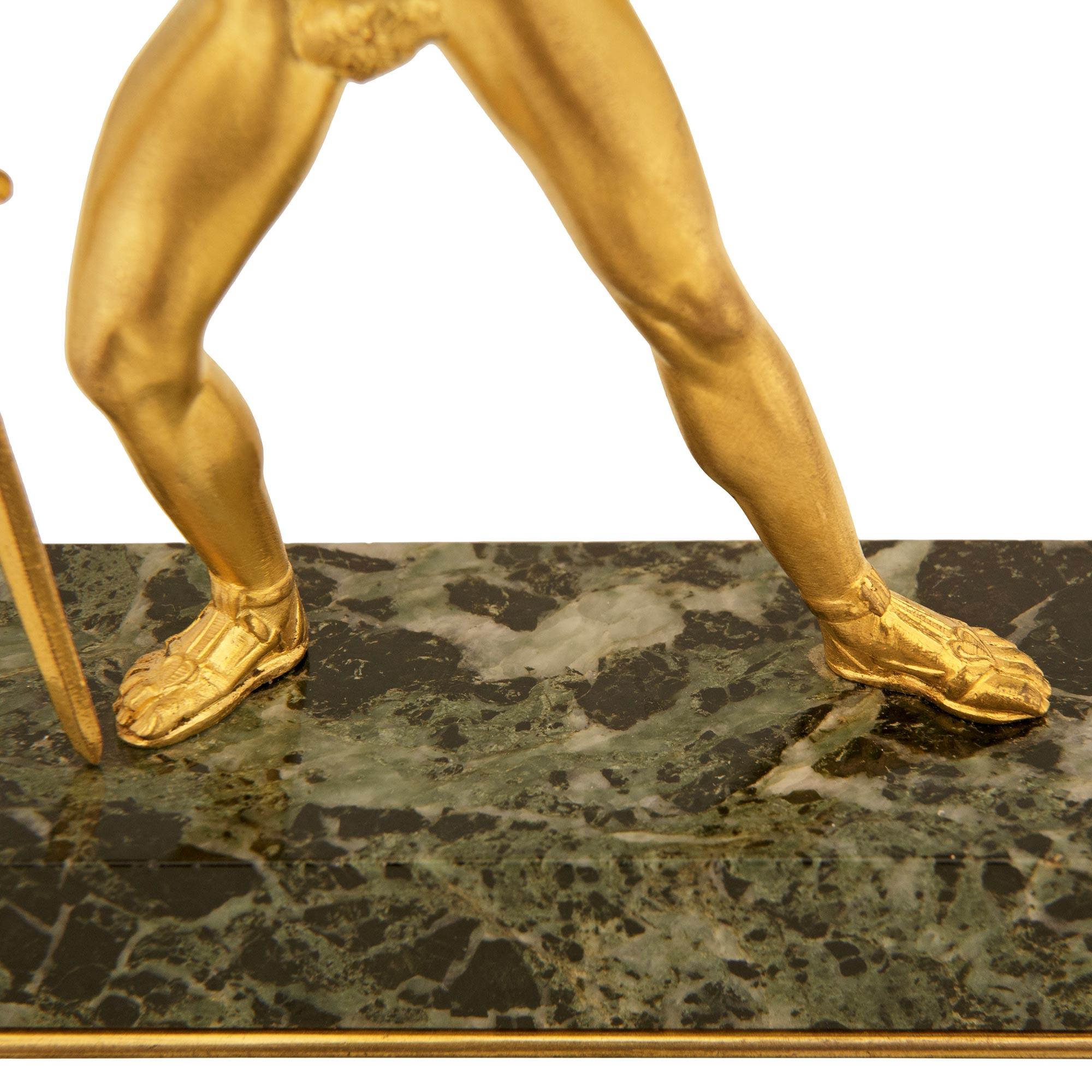 Ormolu and Verde Antico marble statues of The Intervention of the Sabines For Sale 4