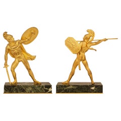 Ormolu and Verde Antico marble statues of The Intervention of the Sabines