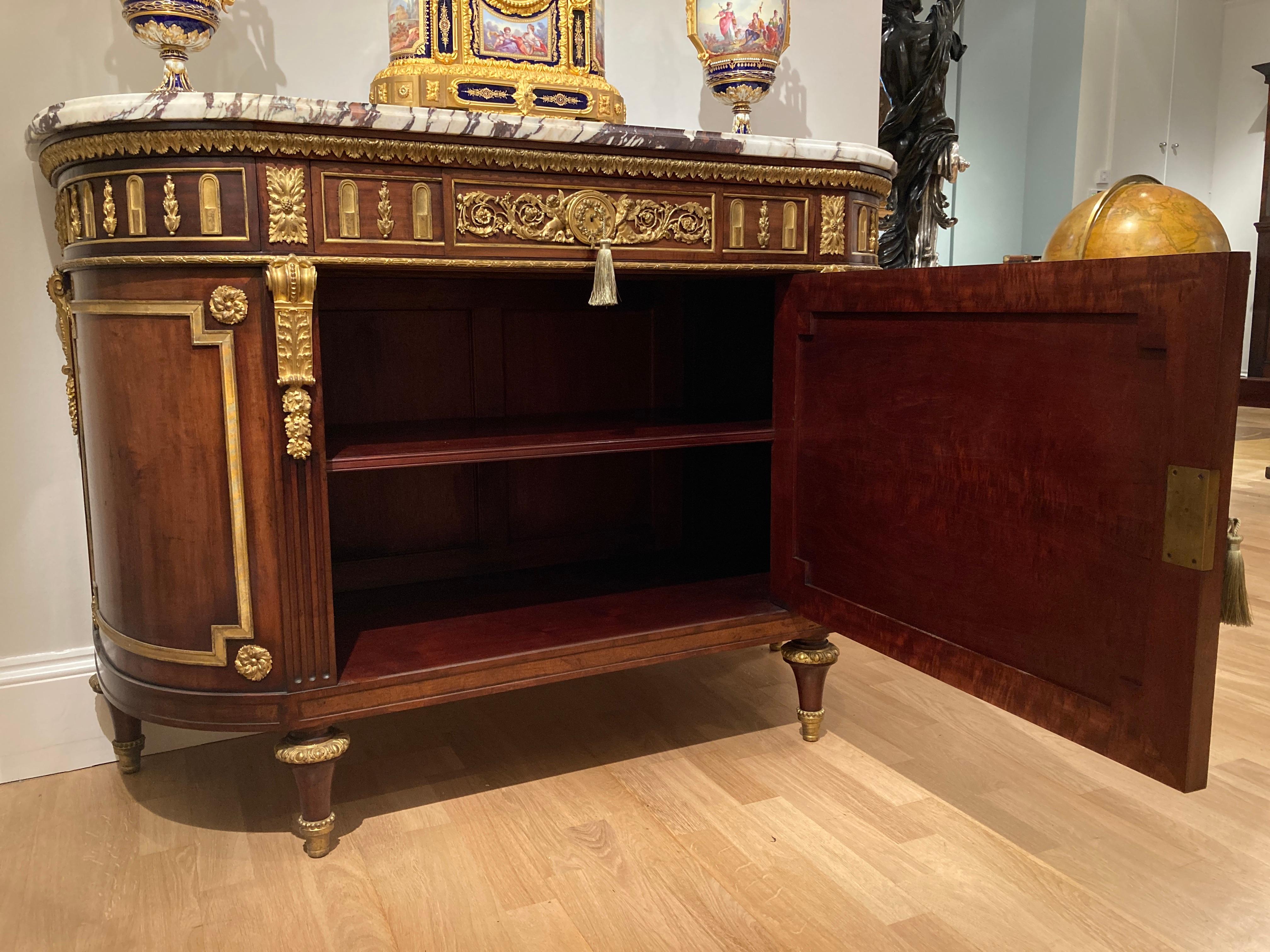 Ceramic Ormolu and Wedgwood Mounted Mahogany Commode Attributed to Julius Zwiener For Sale