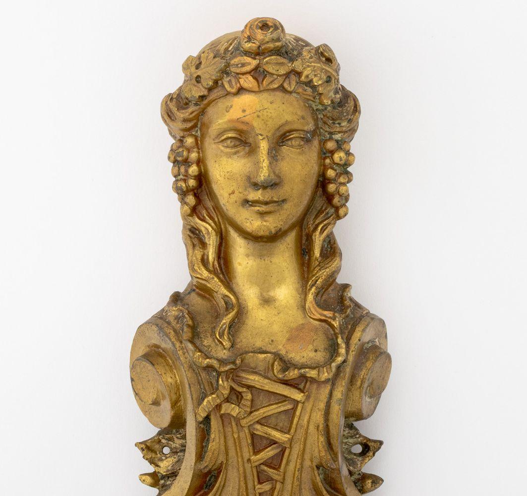 Ormolu Bronze Neoclassical Figural Mounts, Pair In Good Condition For Sale In Astoria, NY