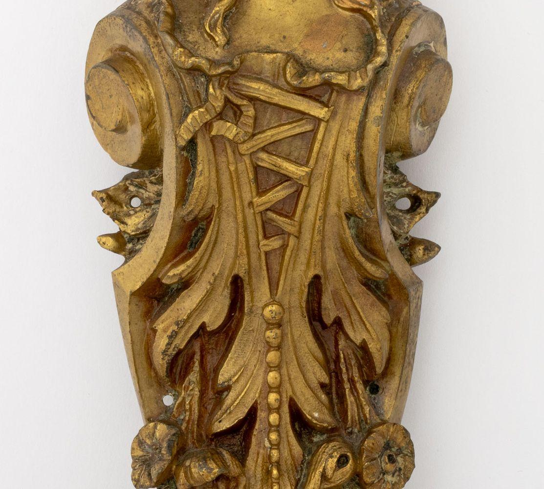 19th Century Ormolu Bronze Neoclassical Figural Mounts, Pair For Sale