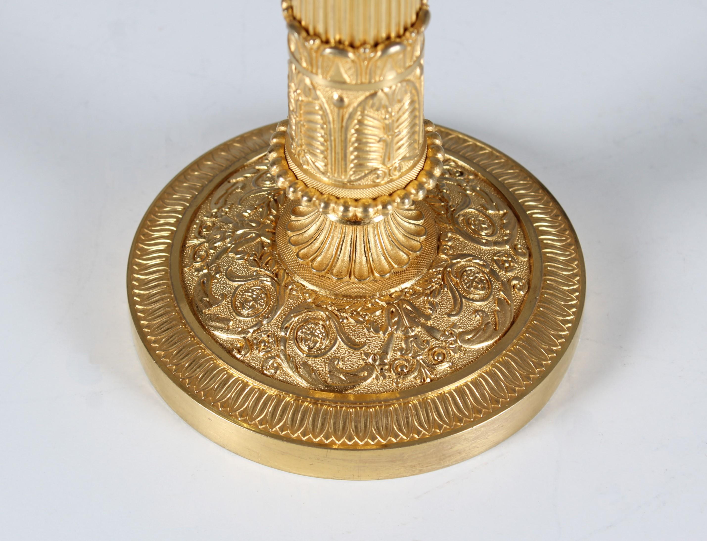 French Ormolu Candlestick, Bronze Doré, France, 19th Century For Sale