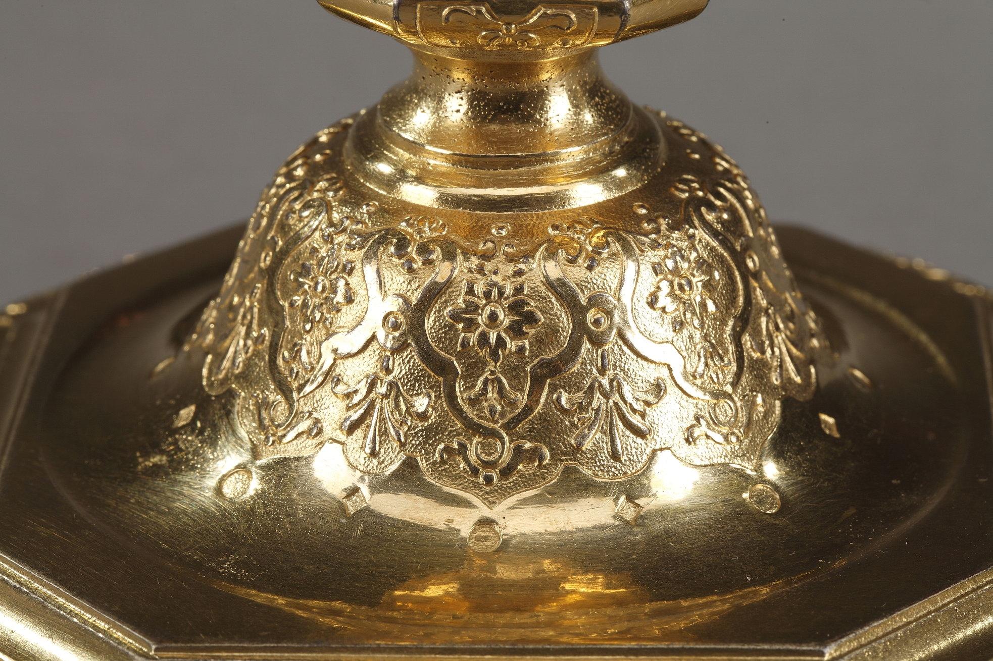 Ormolu Louis XIV-Louis XV Style Candlesticks 1