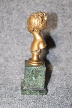 Busto in ormolu e marmo di Louise Brogniart dopo Houdon firmato Thiebaut Freres