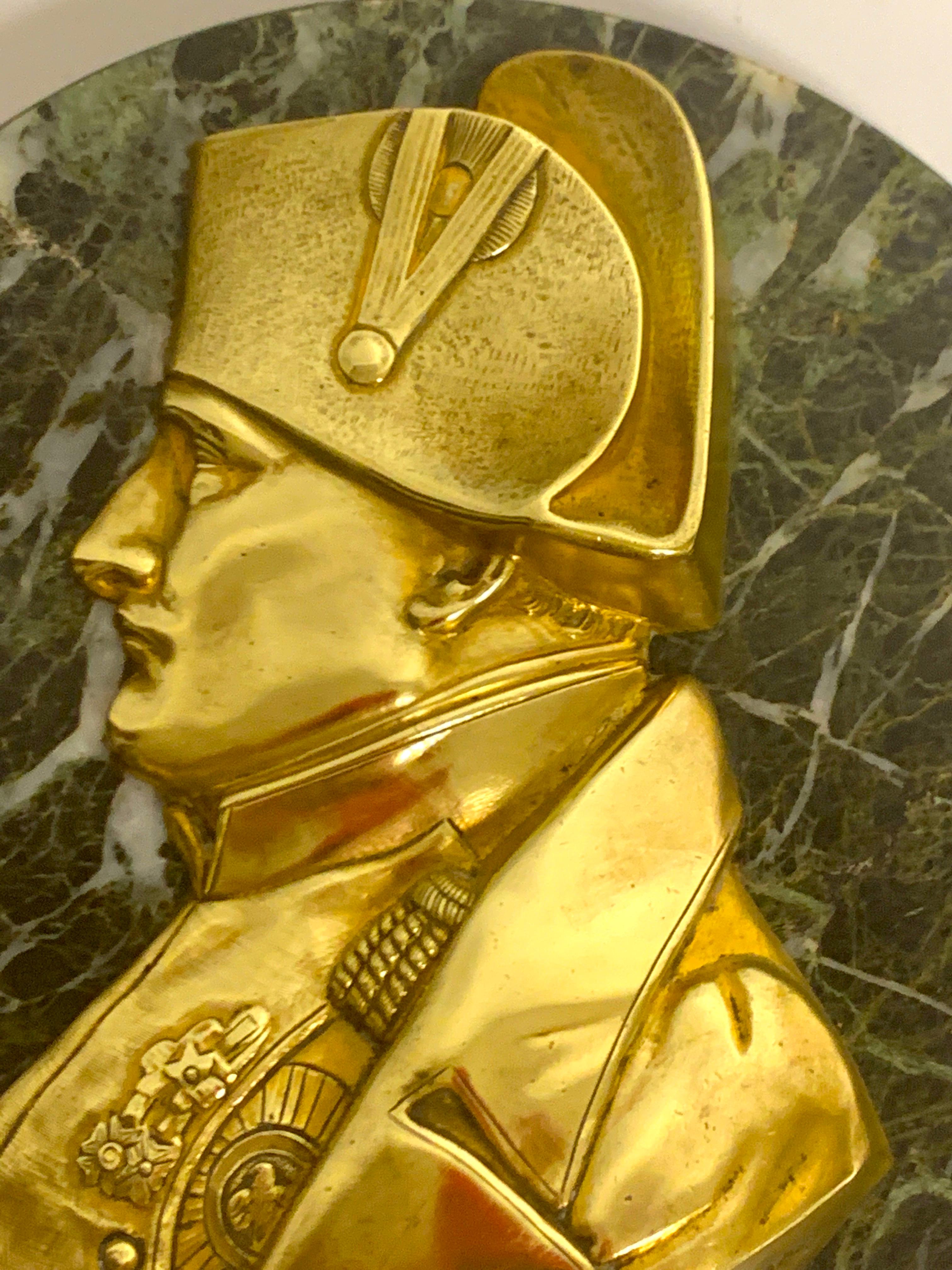 French Ormolu & Marble Portrait Plaque of Napoleon, by Pierre Jean David D'Anger