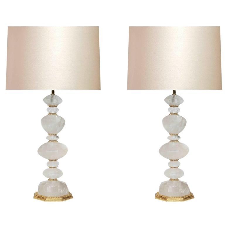 Ormolu Mount Rock Crystal Lamps By Phoenix 