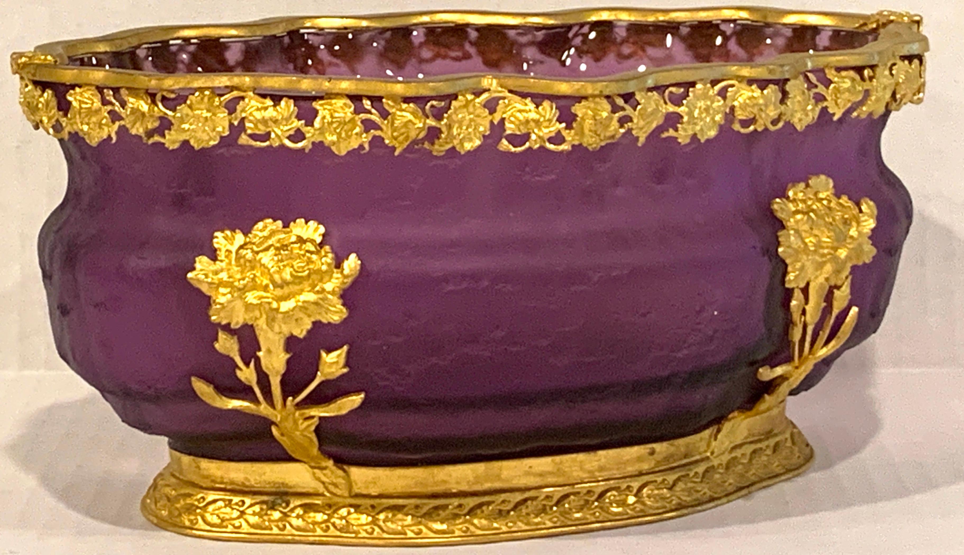 Ormolu Mounted Baccarat Amethyst Chipped Ice Centerpiece 5