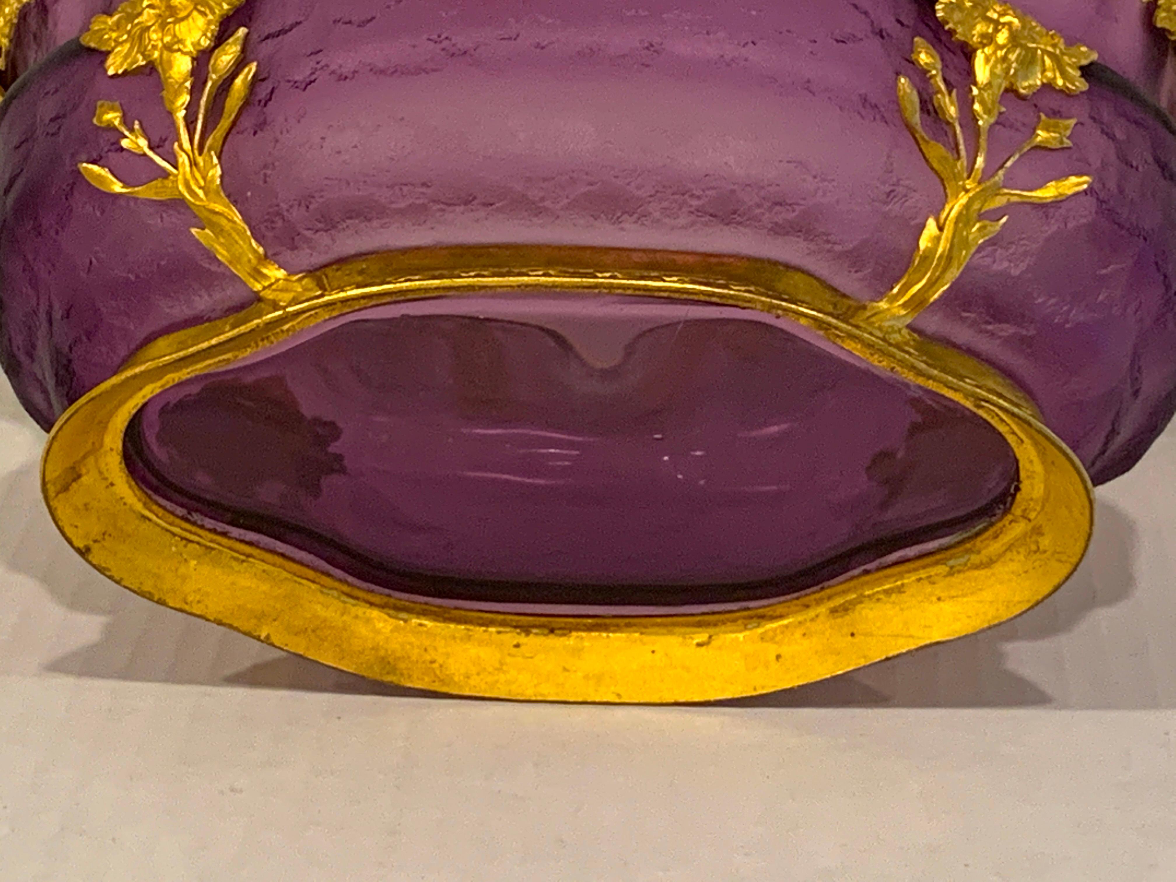 Ormolu Mounted Baccarat Amethyst Chipped Ice Centerpiece 2
