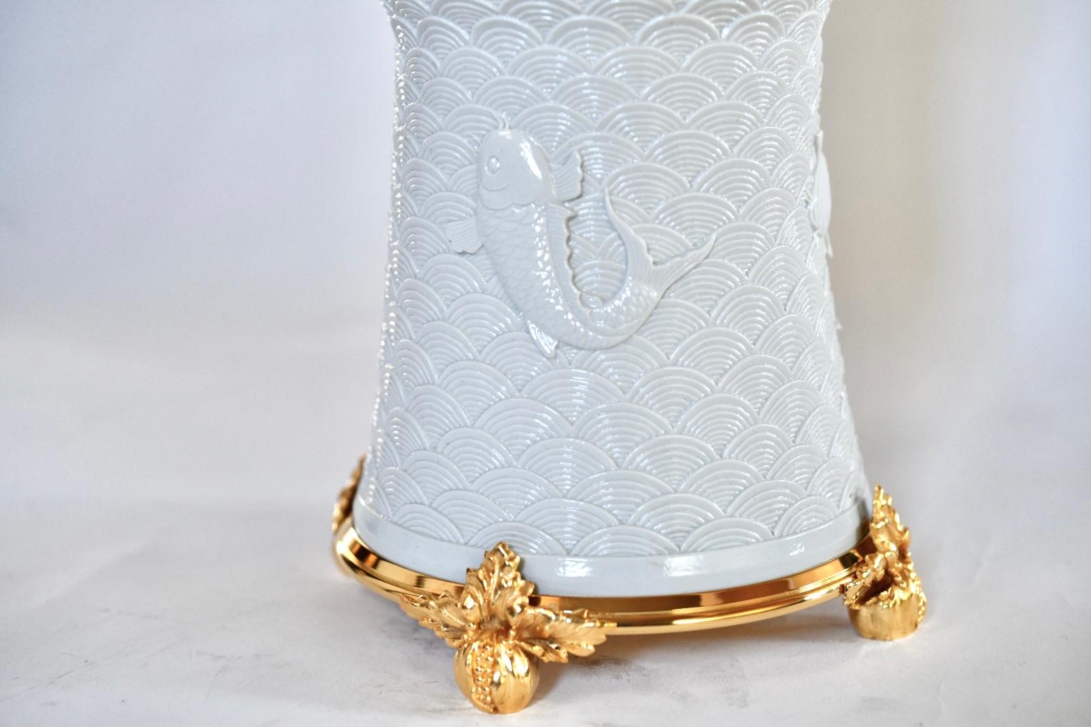 Contemporary Ormolu-Mounted Porcelain Lamps For Sale