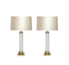 Ormolu-Mounted Column Style Rock Crystal Lamps
