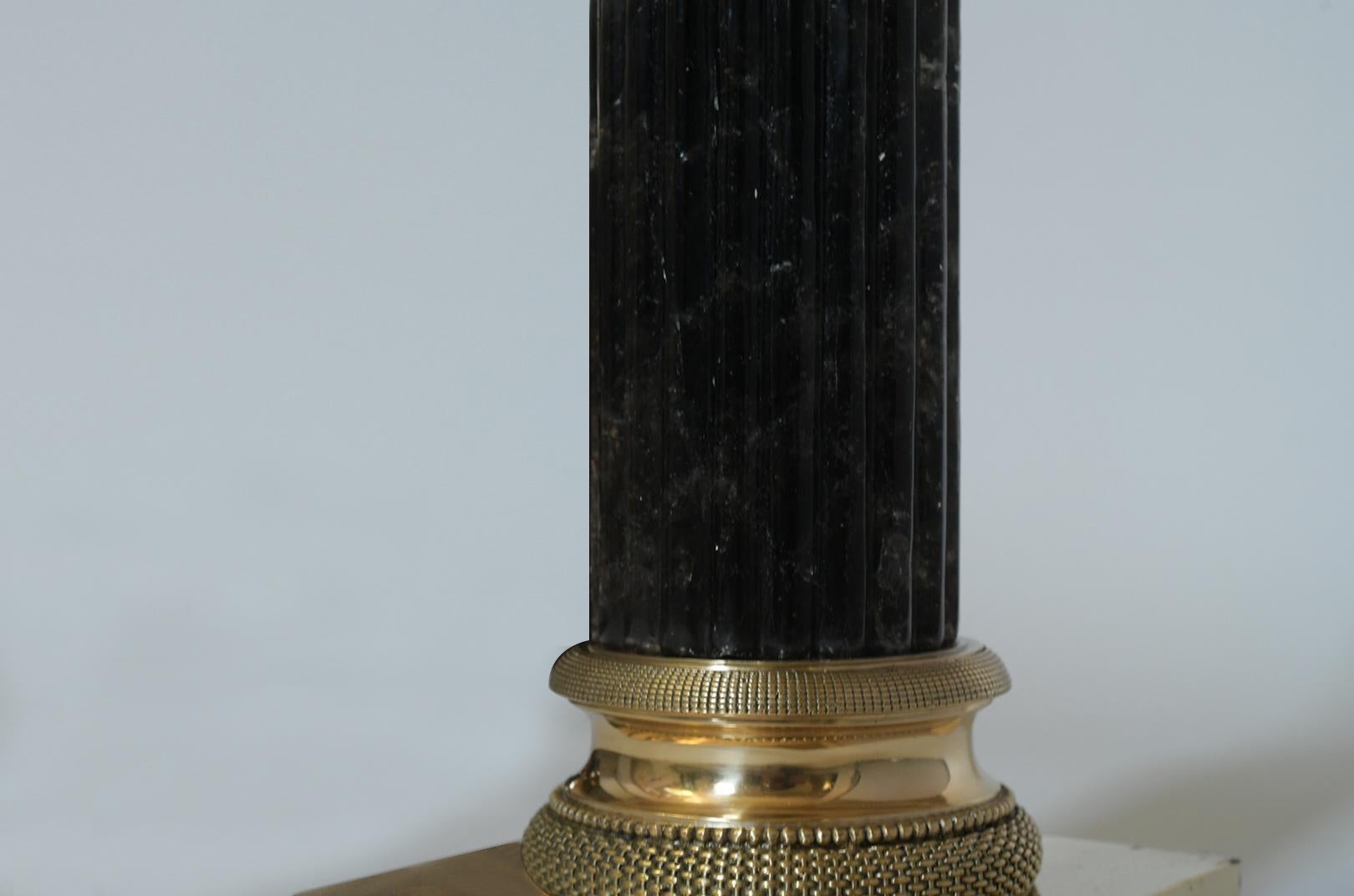 Ormolu-Mounted Column Style Rock Crystal Lamps In Excellent Condition For Sale In New York, NY