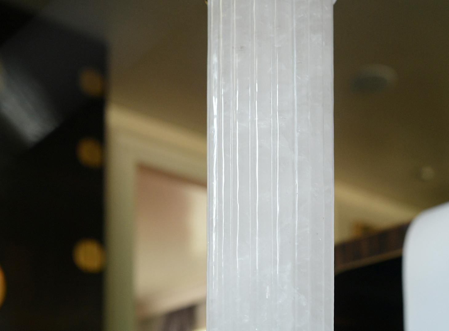 Contemporary Ormolu-Mounted Column Style Rock Crystal Lamps
