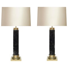 Ormolu-Mounted Column Style Rock Crystal Lamps