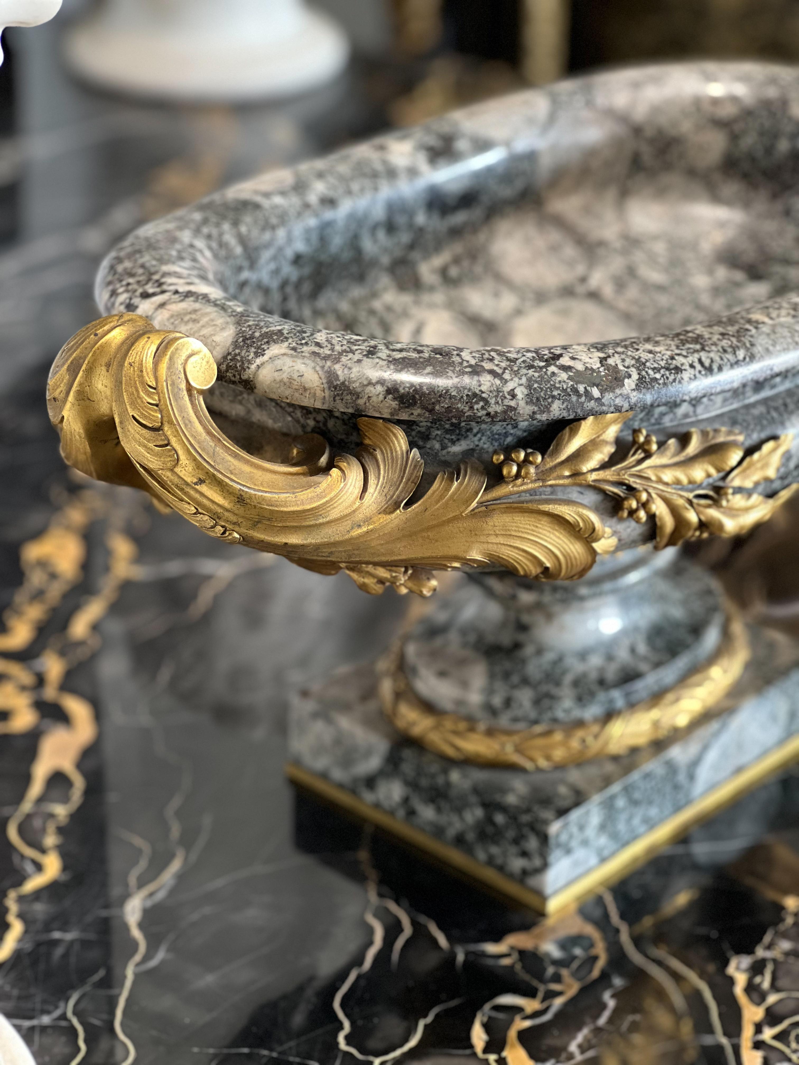 French Ormolu-Mounted Corsite Napoleonite Centerpiece End 19th/Early 20th Century For Sale
