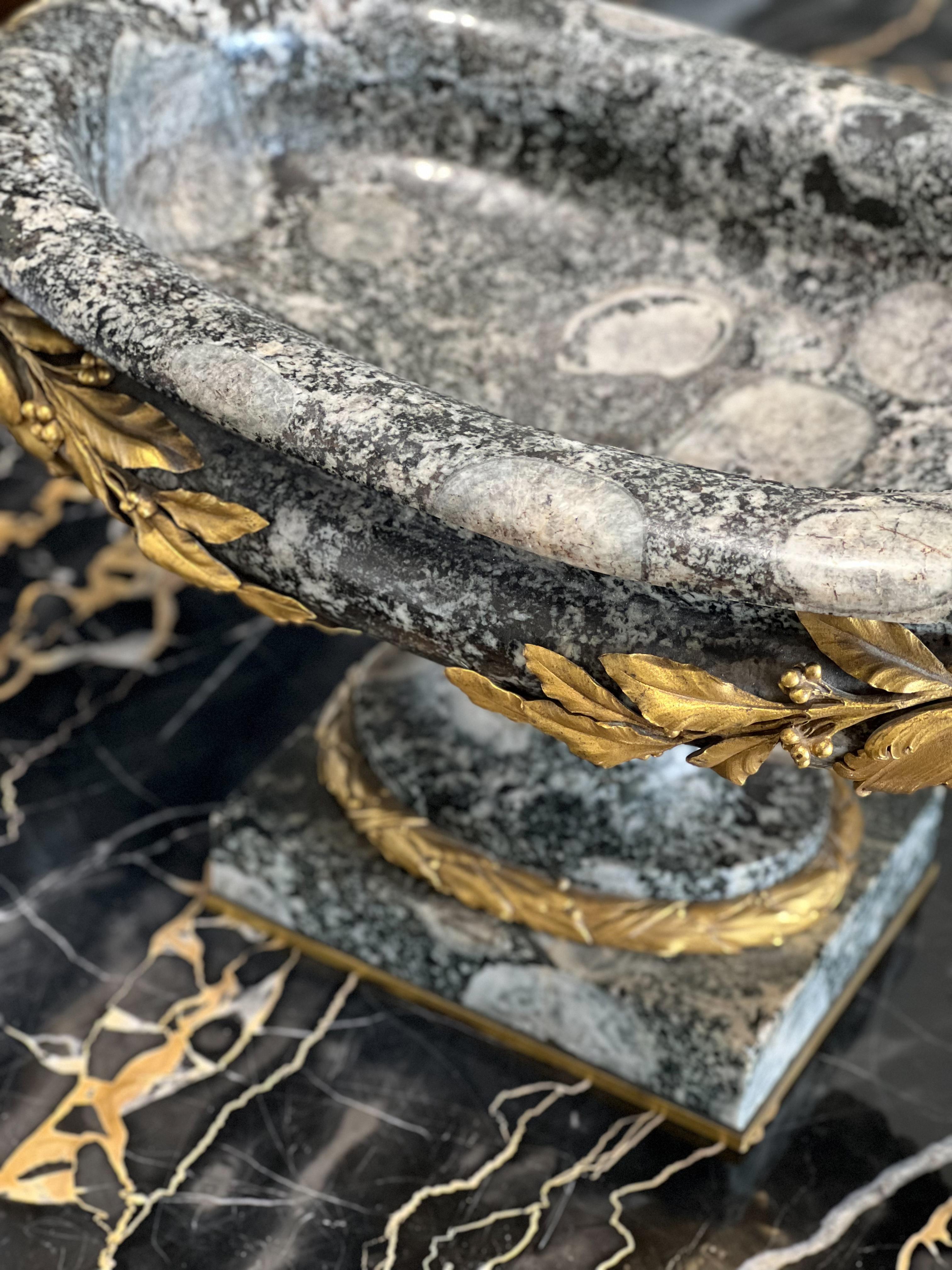 19th Century Ormolu-Mounted Corsite Napoleonite Centerpiece End 19th/Early 20th Century For Sale