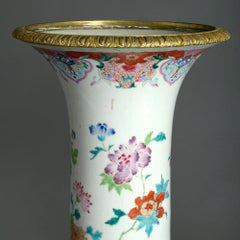 Ormolu-Mounted Famille Rose Trumpet Vases