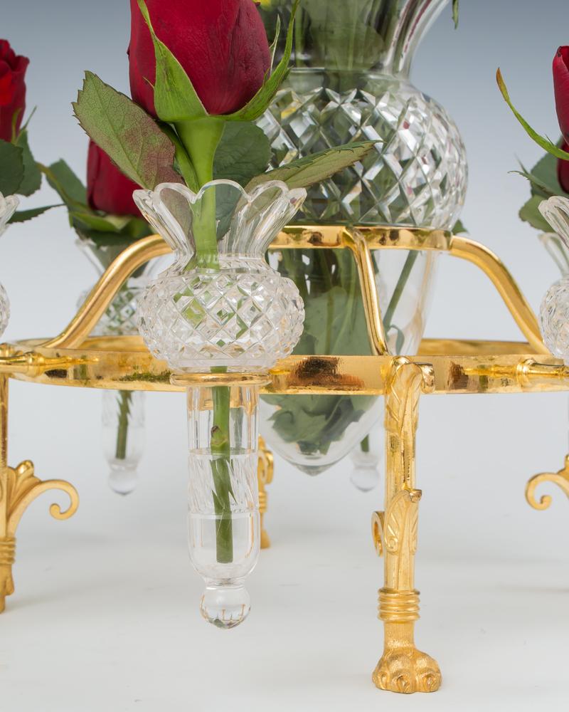 Victorian Ormolu Mounted Flower Epergne by F&C Osler For Sale