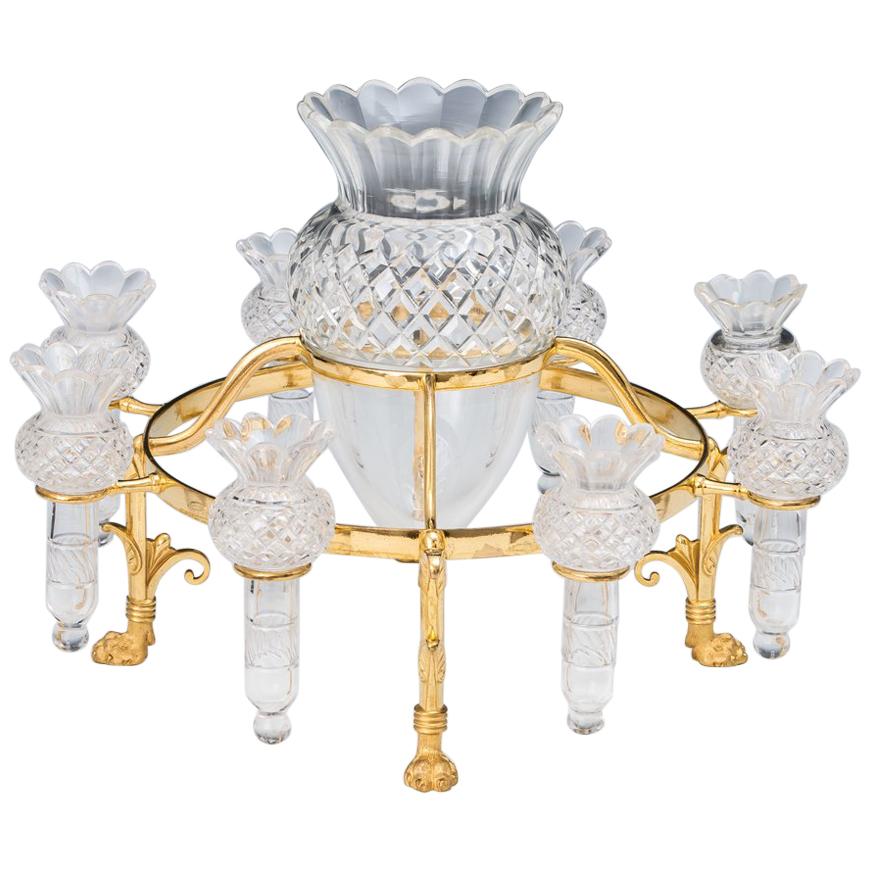 Ormolu Mounted Flower Epergne by F&C Osler For Sale