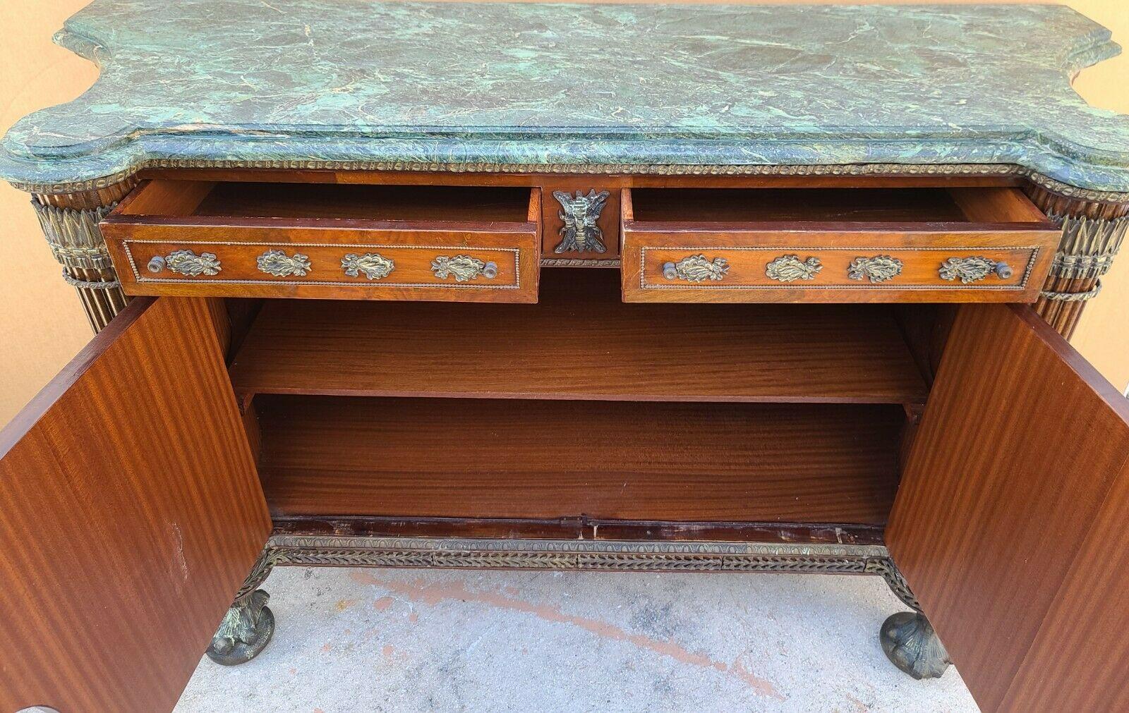 Ormolu Mounted French Regency Style Marble Top Sideboard Dry Bar 3