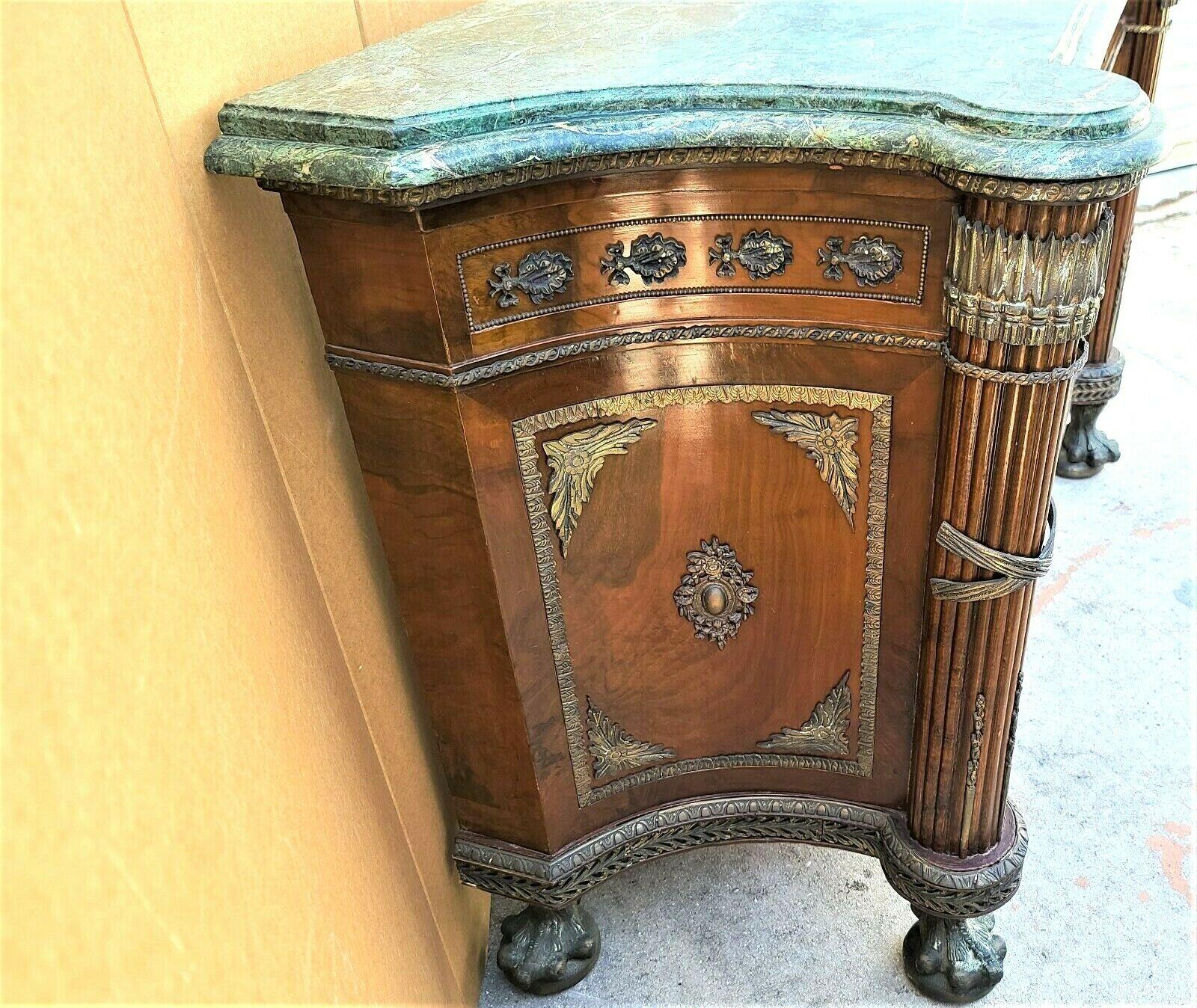 20th Century Ormolu Mounted French Regency Style Marble Top Sideboard Dry Bar