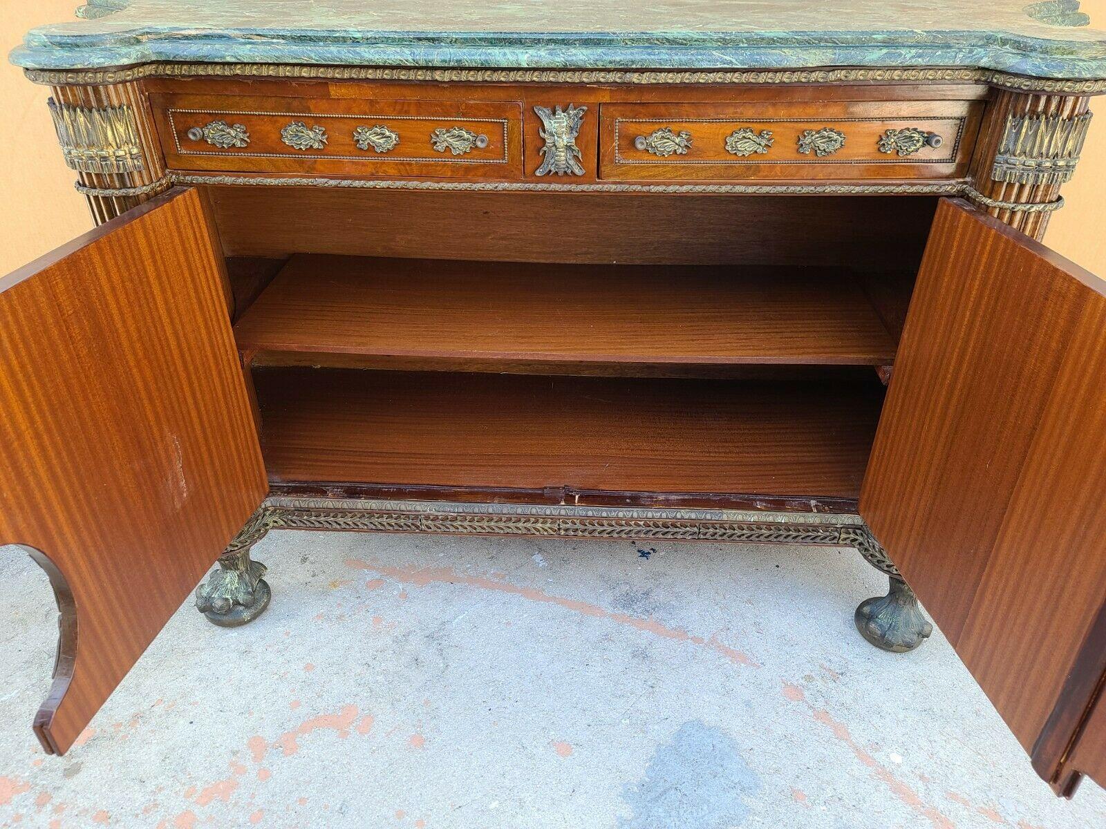 Ormolu Mounted French Regency Style Marble Top Sideboard Dry Bar 2