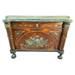 Ormolu Mounted French Regency Style Marble Top Sideboard Dry Bar