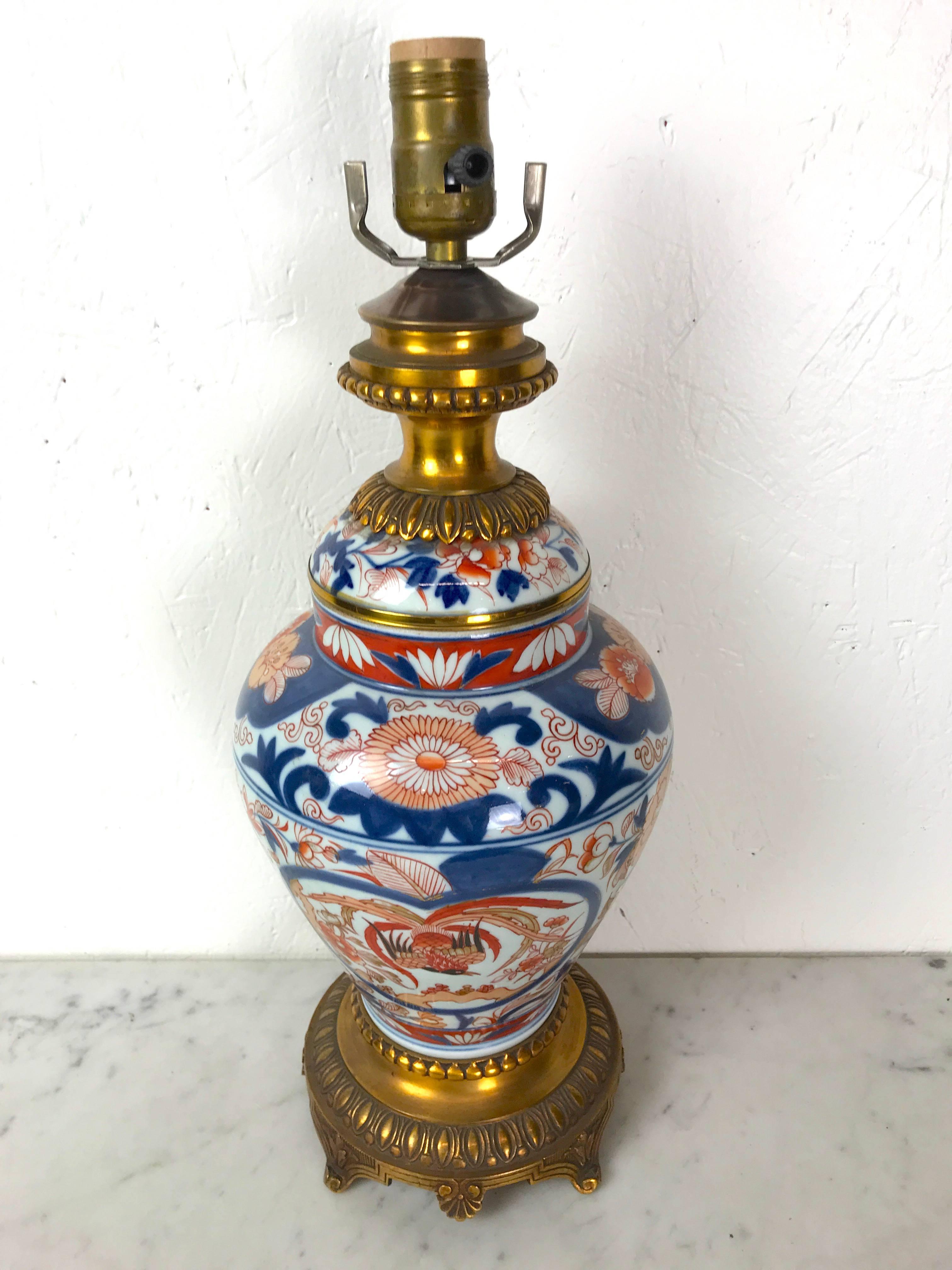 Meiji Ormolu-Mounted Imari Ginger Jar, Now as a Lamp For Sale