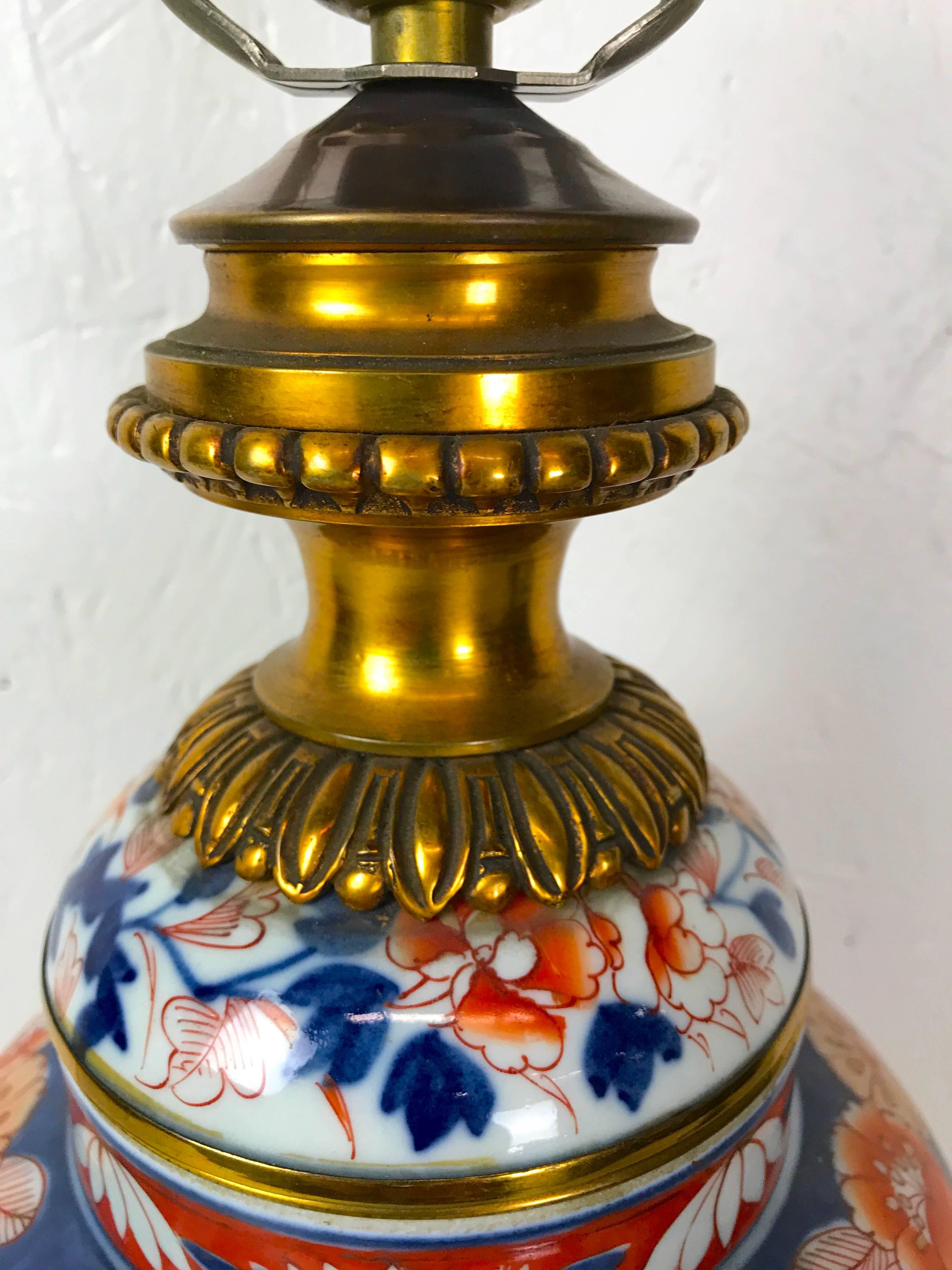 Late 19th Century Ormolu-Mounted Imari Ginger Jar, Now as a Lamp For Sale