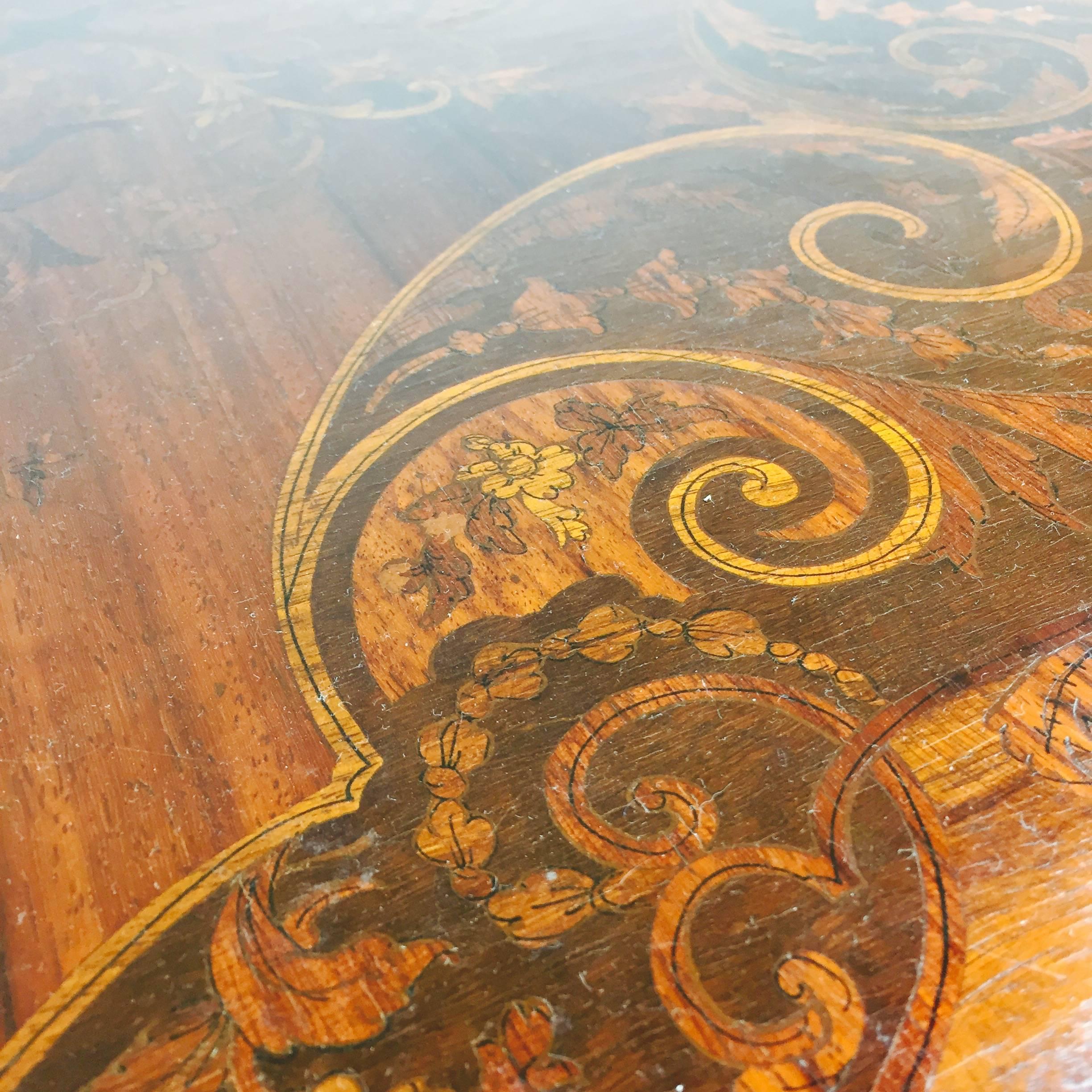 Ormolu-Mounted Marquetry Inlay Desk in the style of Francois Linke 4