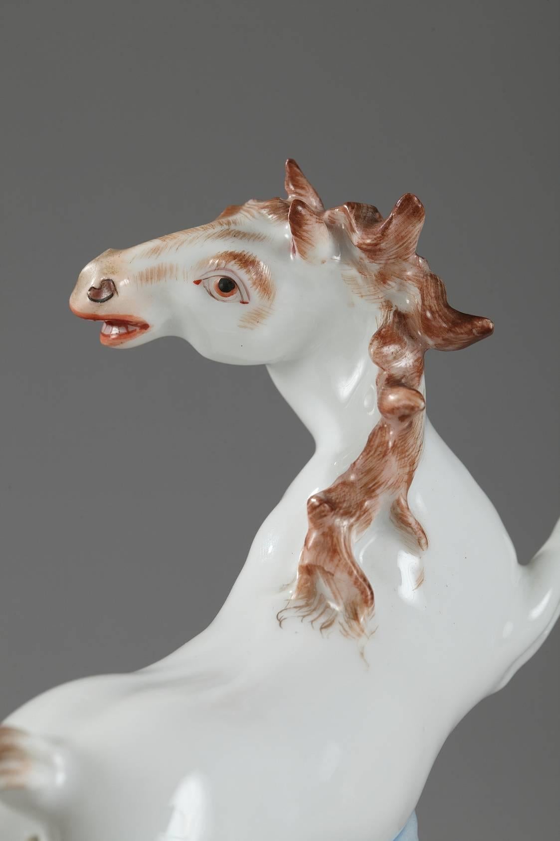 Gilt Ormolu-Mounted Porcelain Horses by Samson Manufactory For Sale
