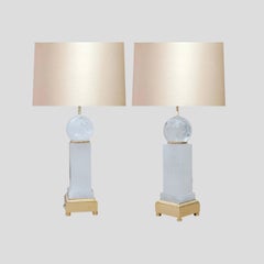 Ormolu Mounted Rock Crystal Lamps by Phoenix