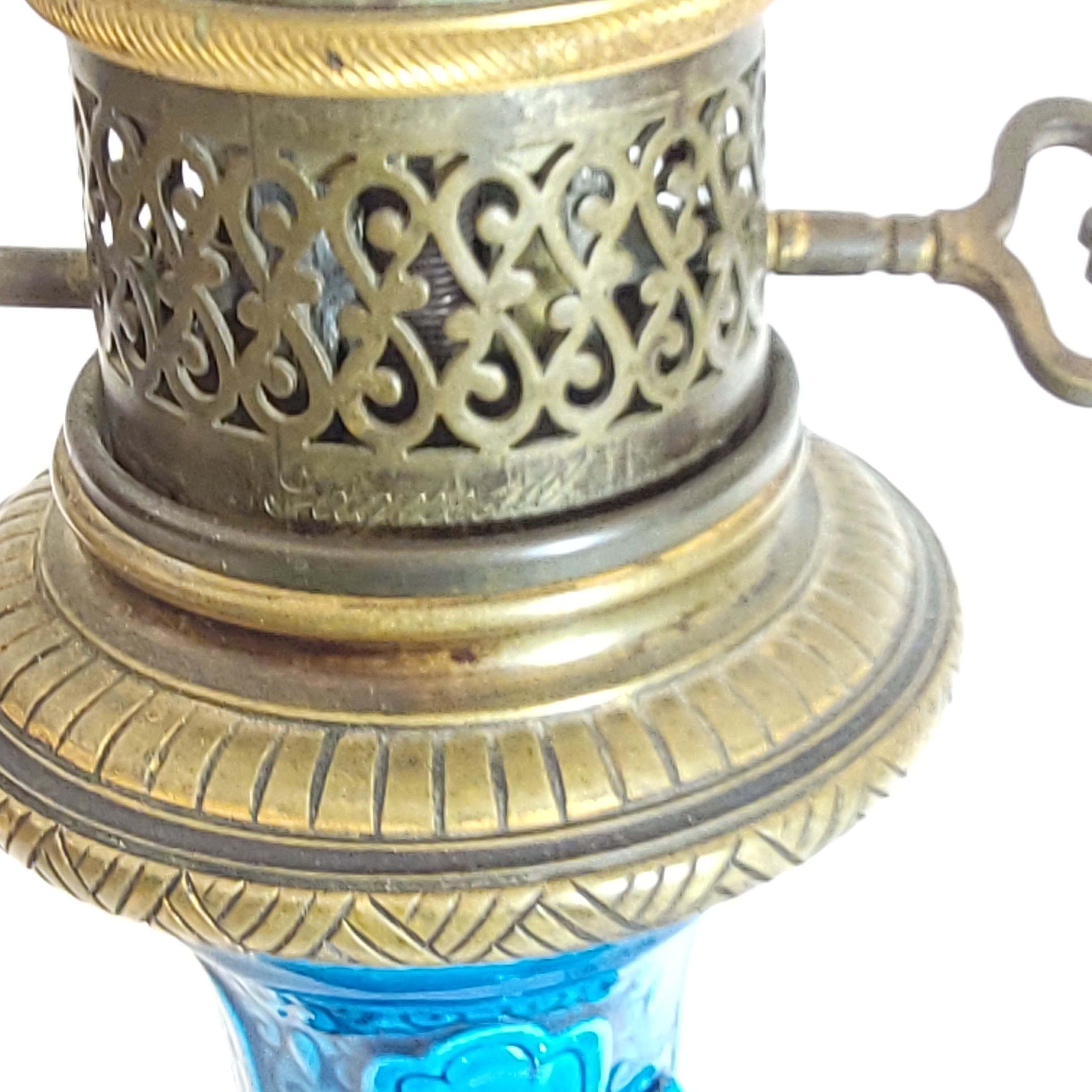 Ormolu Mounted  THEODORE DECK 'PERSIAN BLUE' Vase Mounted as Lamp 1