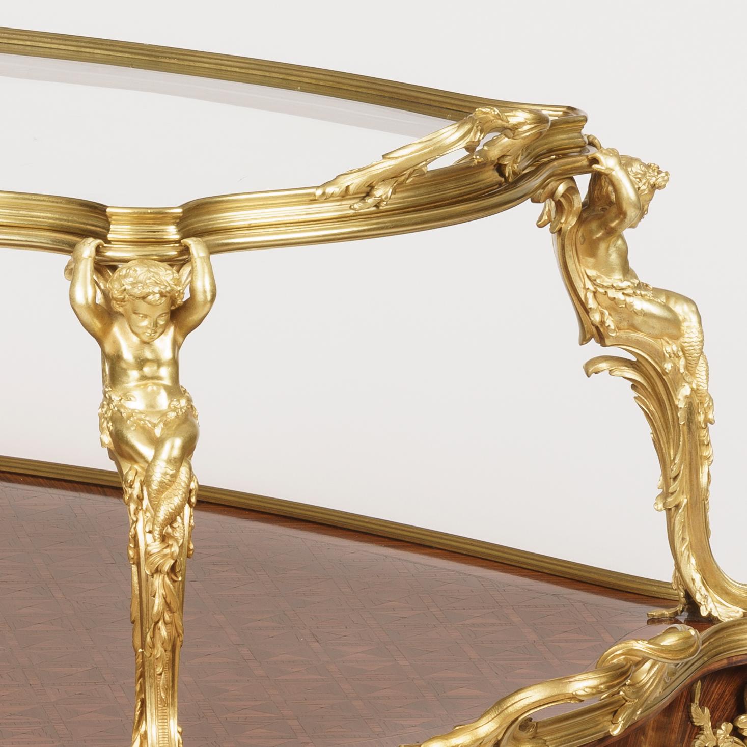 Gilt Ormolu-Mounted Tray Table in the Louis XV Style by François Linke