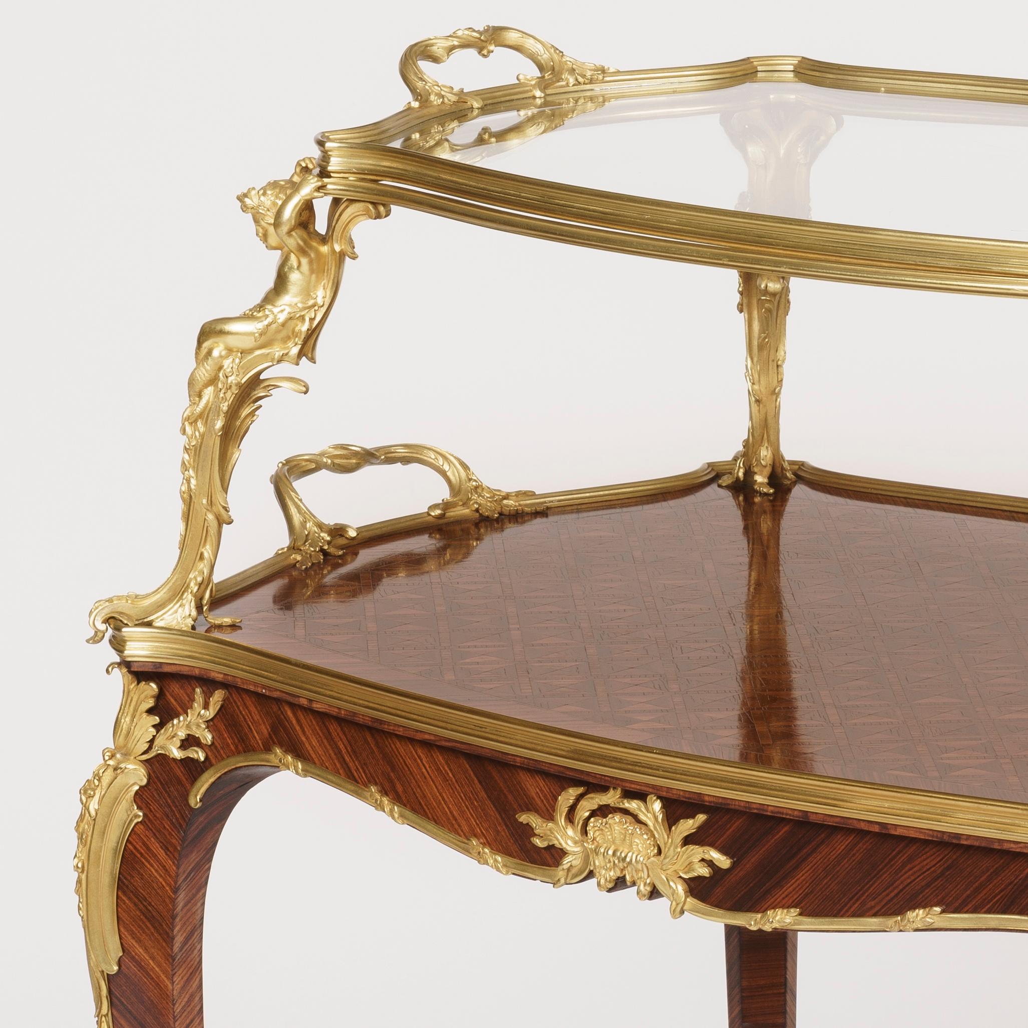 Early 20th Century Ormolu-Mounted Tray Table in the Louis XV Style by François Linke