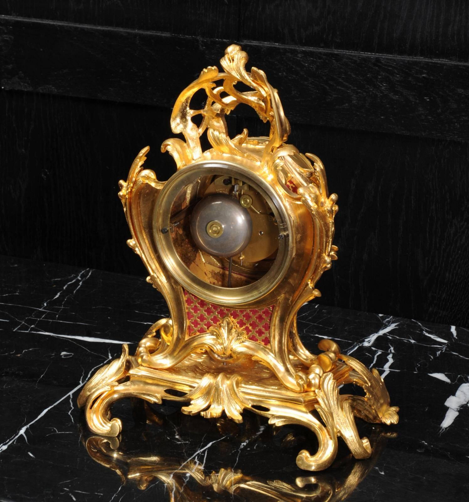 Ormolu Rococo Table Clock by Charpentier Paris 5