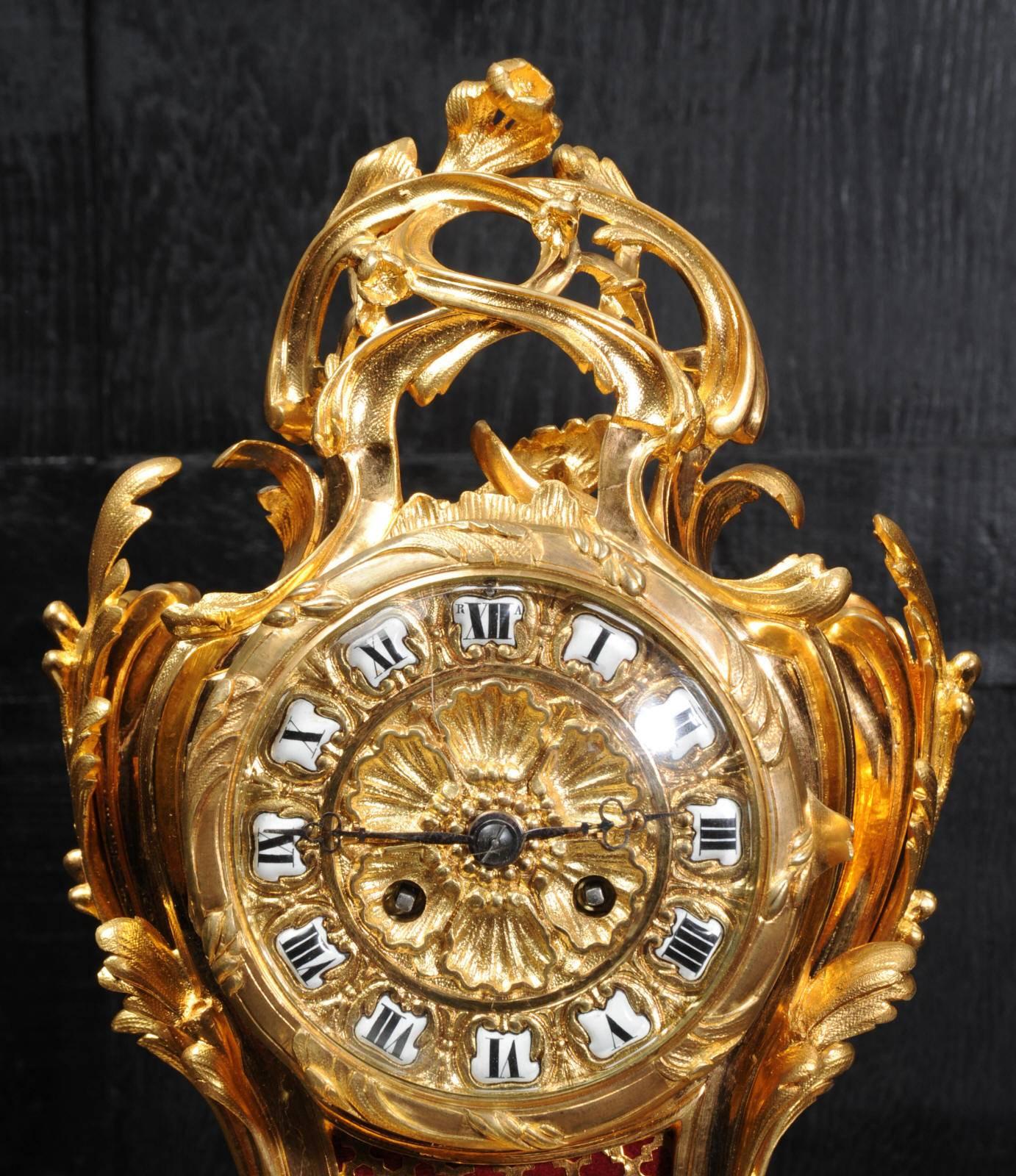 Ormolu Rococo Table Clock by Charpentier Paris 7