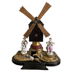 Ormolu Windmill with Meissen Harlequin and Columbine