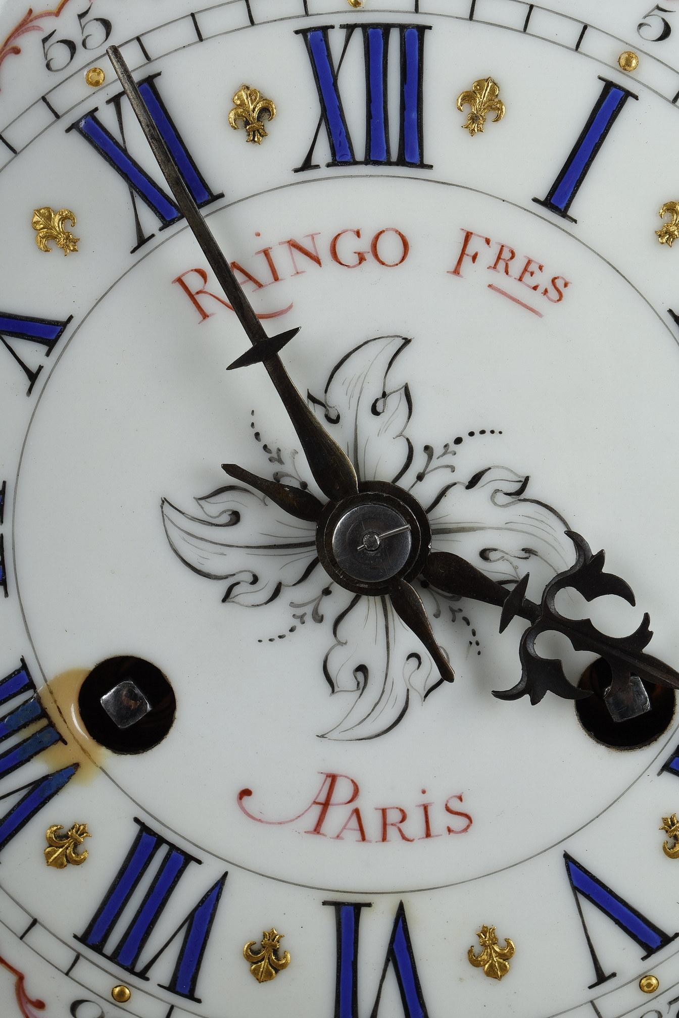 Ormulu and Chased Bronze Rocaille Clock, Raingo & Frères For Sale 2